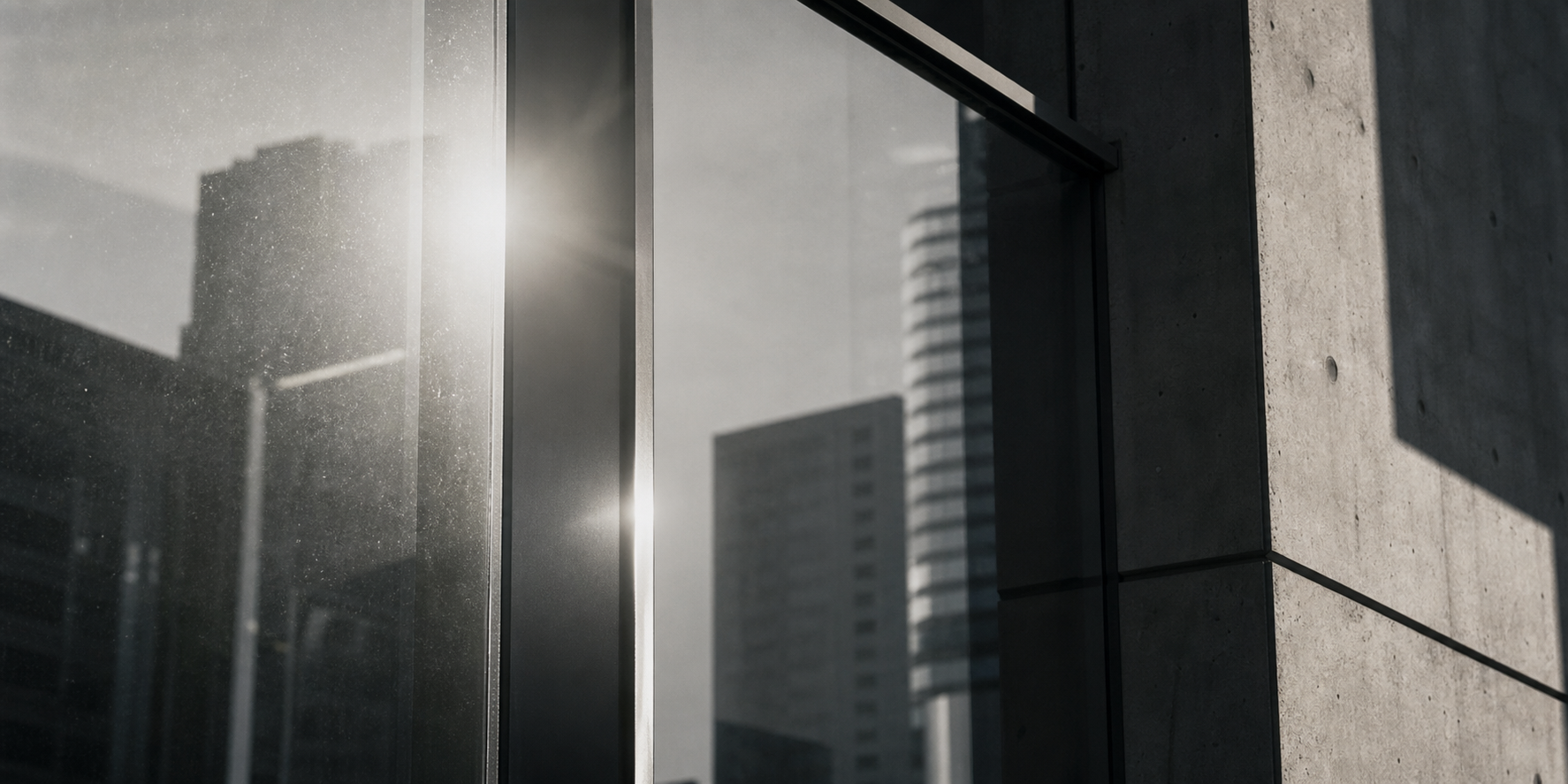 City glass, architecture, and hard reflected light